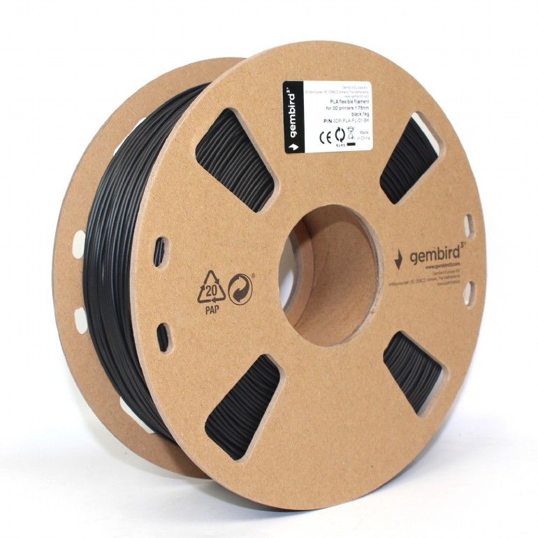 Gembird 3DP-PLA-FL-01-BK PLA Flexible Black 1.75mm 1kg