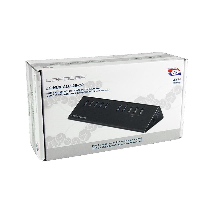 LC Power LC-HUB-ALU-2B-10 USB hub Black
