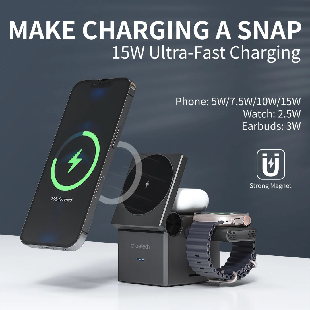 Choetech  T632-F 4in1 Magnetic Wireless Charger Black