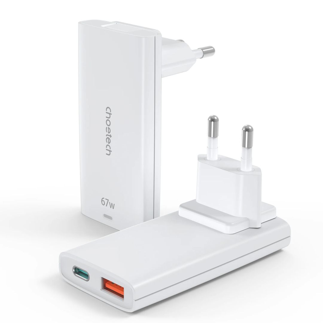 Choetech  PD6011 67W Dual-Port Portable GaN Adapter White