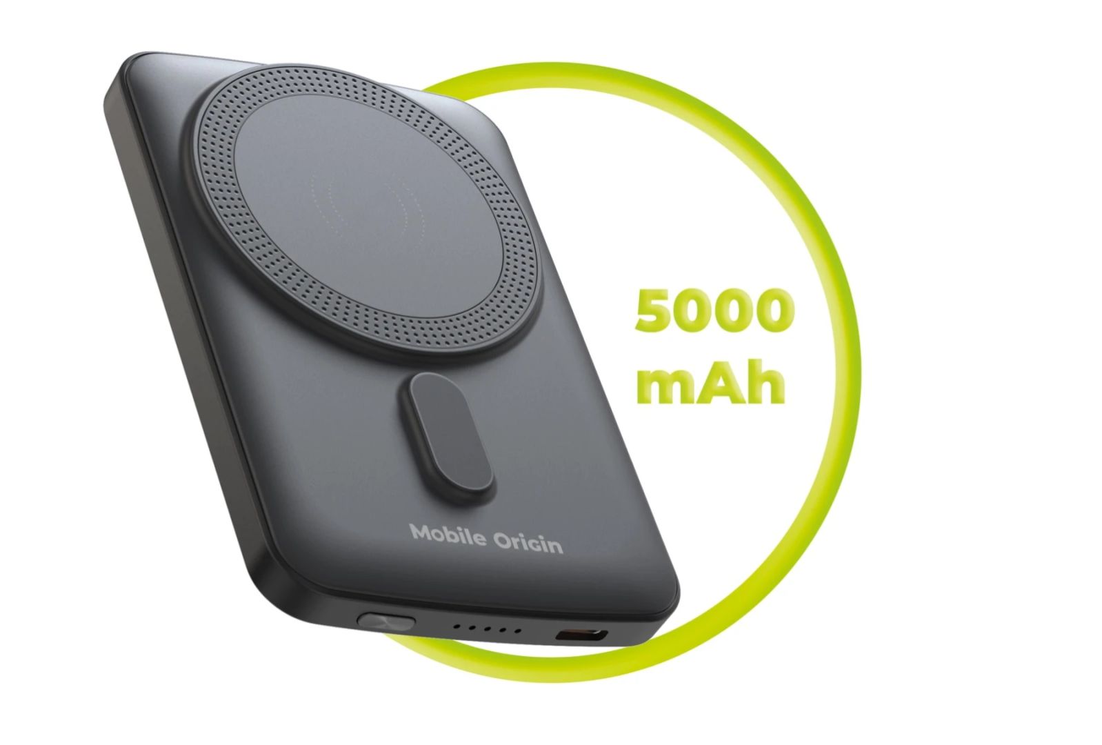 Mobile Origin Wireless Magnetic PowerBank 5000mAh Black