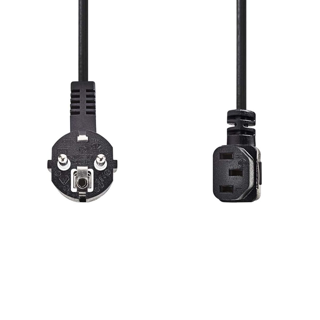 Nedis Power Cable Plug with earth contact male IEC-320-C13 Angled 3m Black