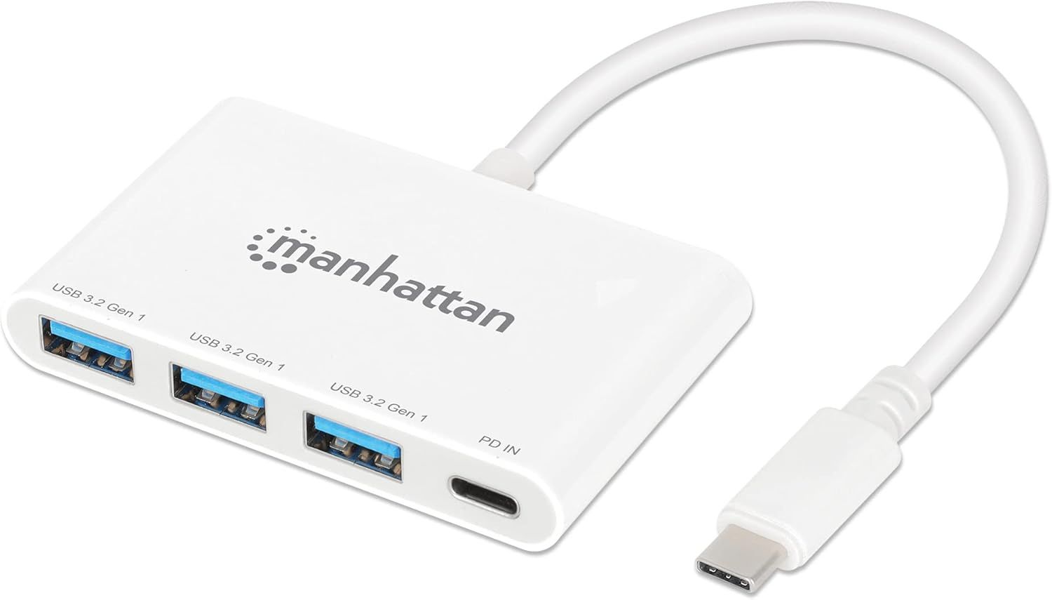 Manhattan 4-portos USB3.2 HUB White