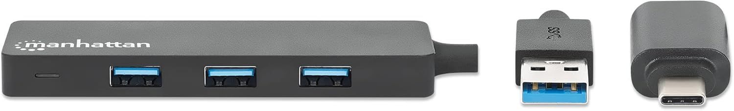 Manhattan 4-portos USB3.2 HUB Black