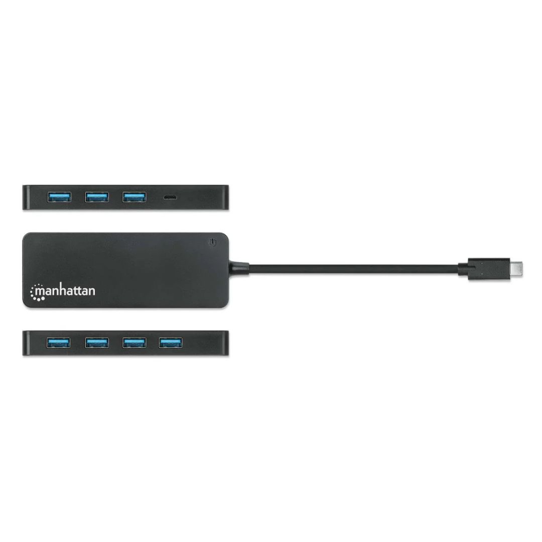 Manhattan 7-portos USB3.2 HUB Black