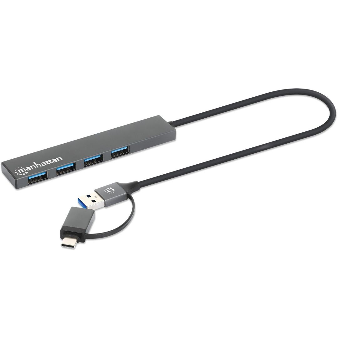 Manhattan 4-portos USB3.2 HUB Grey