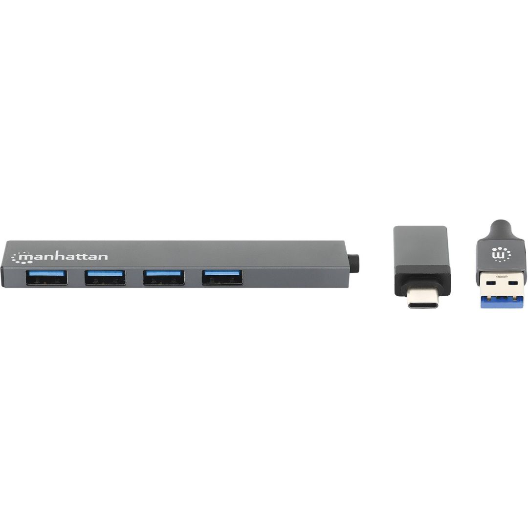 Manhattan 4-portos USB3.2 HUB Grey