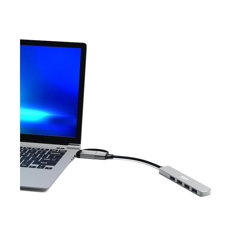 Port Designs 4-portos USB2.0 HUB Silver