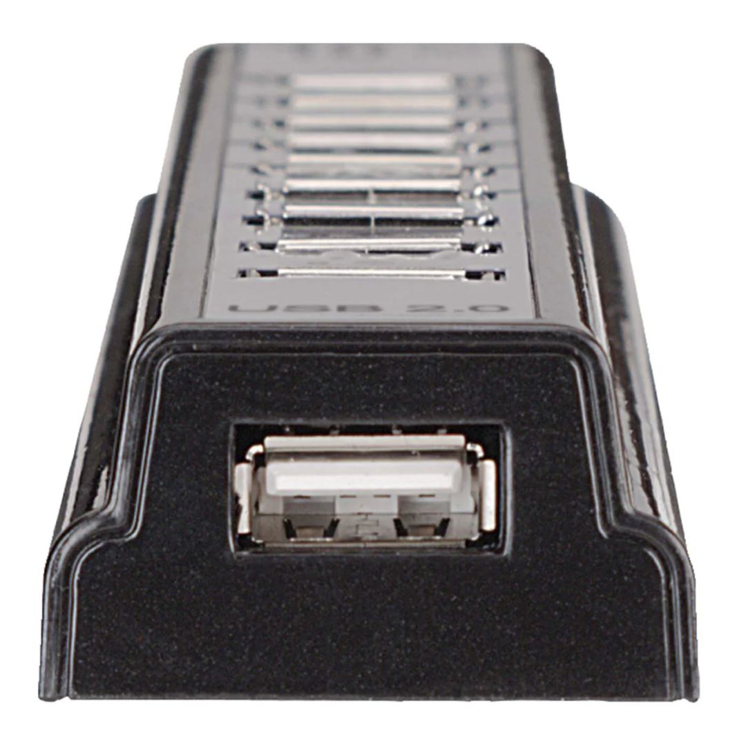 Manhattan 10-portos USB2.0 HUB Black