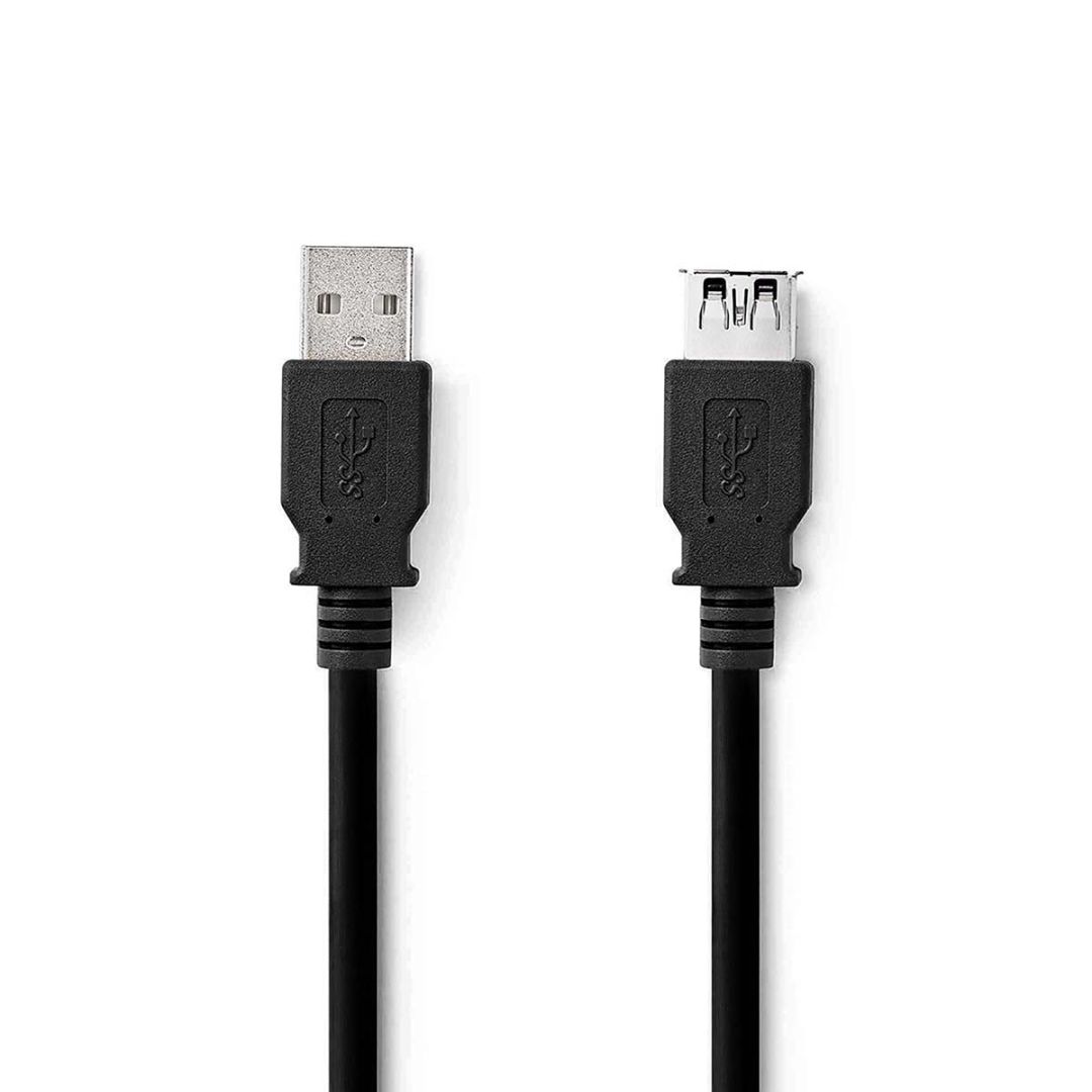 Nedis USB-A Male to USB-A Female 5Gbps USB Cable 1m Black