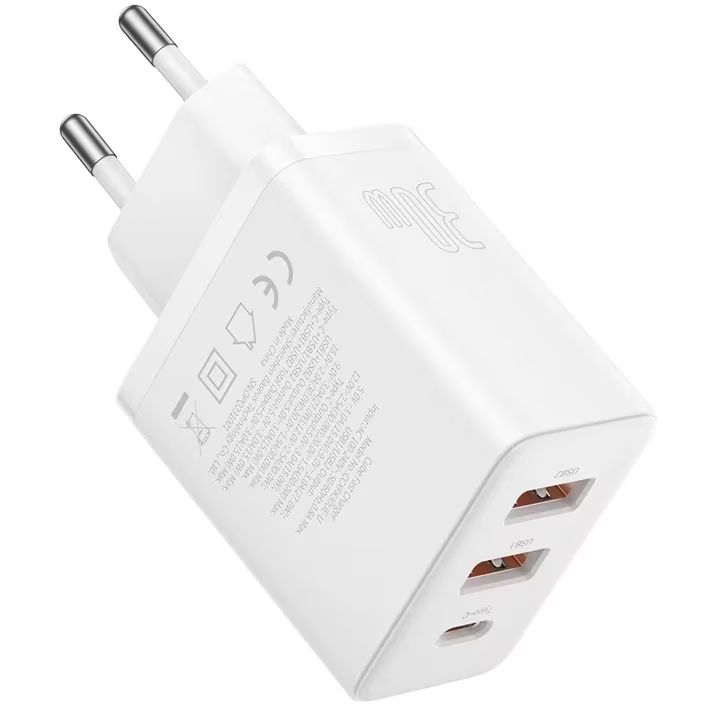 Baseus Cube Fast Charger 2U+C 30W EU Moon White