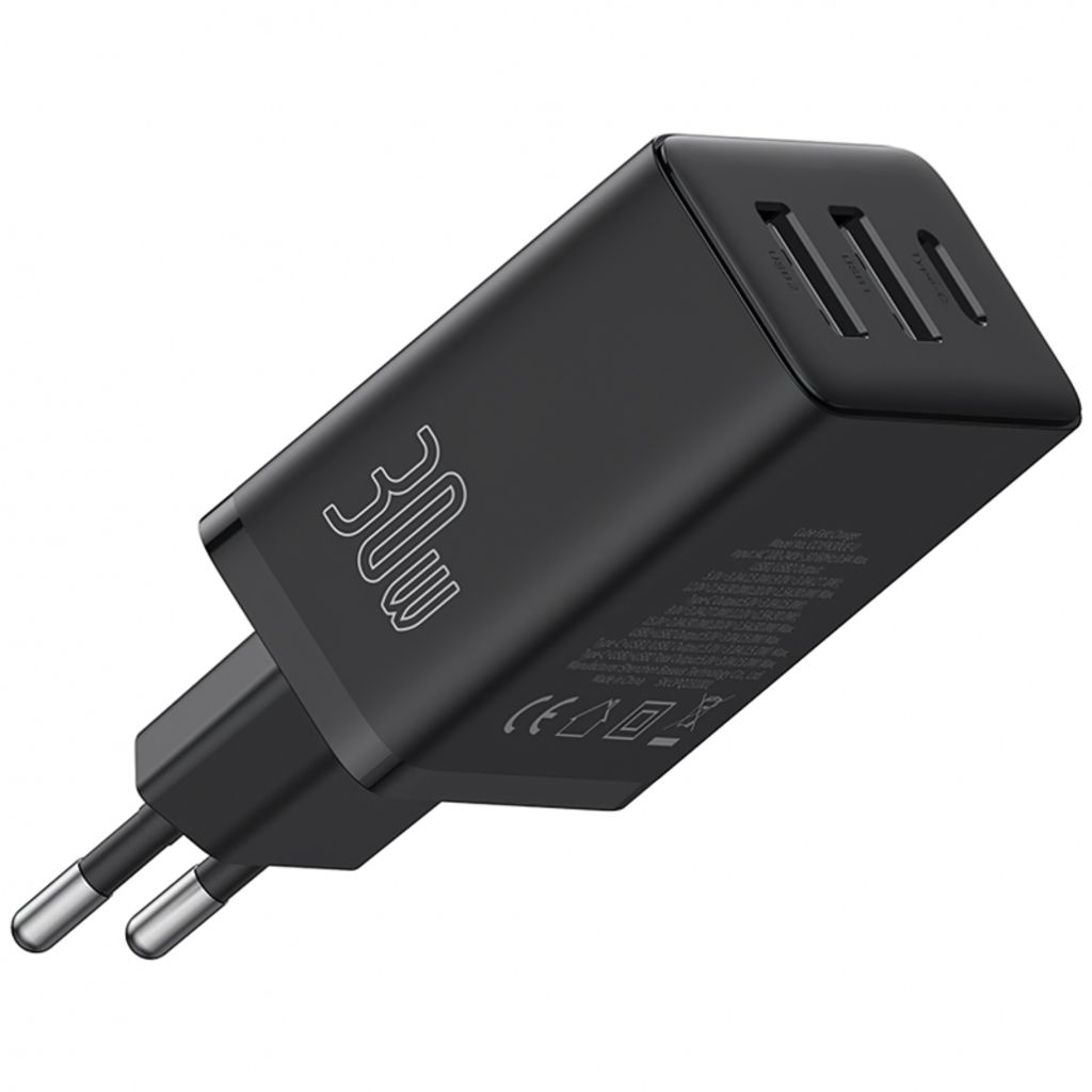 Baseus Cube Fast Charger 2U+C 30W EU Black