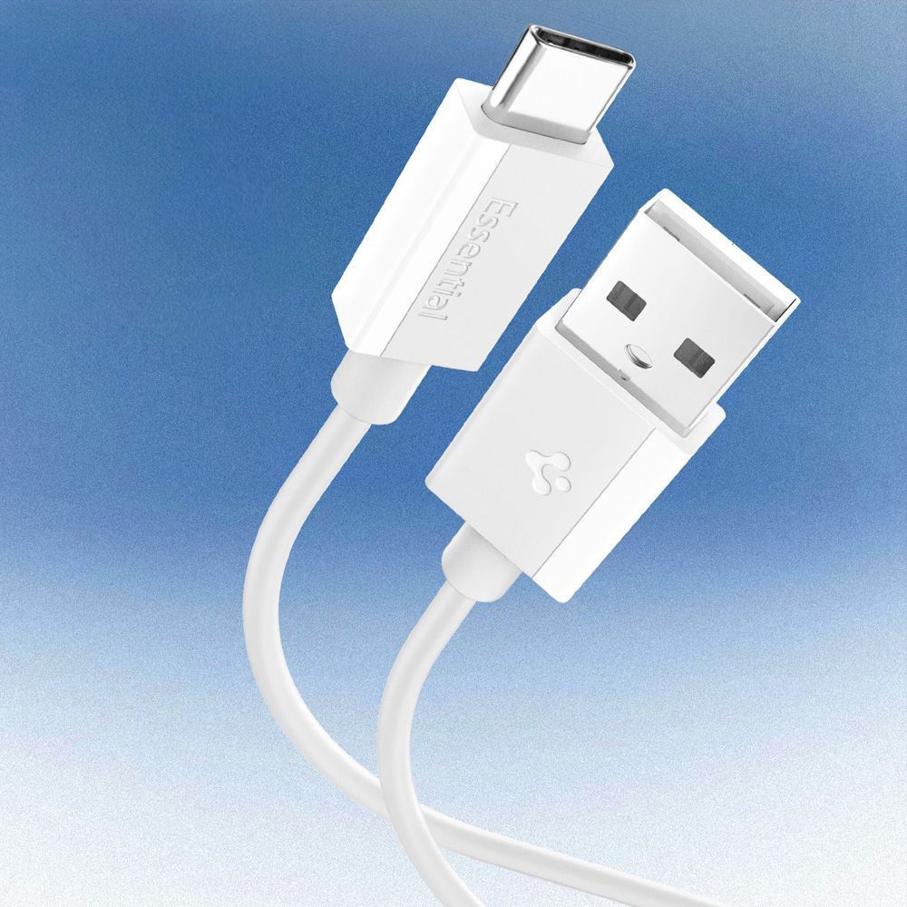 Spigen Essential USB-A to USB-C 60W Cable 2m White
