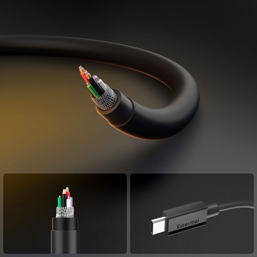 Spigen Essential USB-C to USB-C 60W cable 1m Black