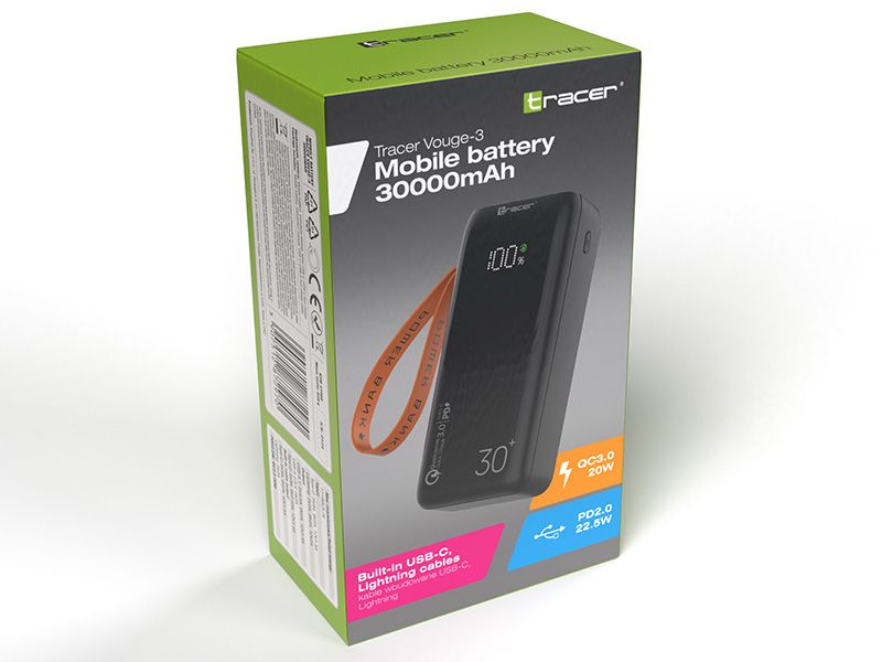 Tracer Vouge 3 30000mAh PowerBank Black