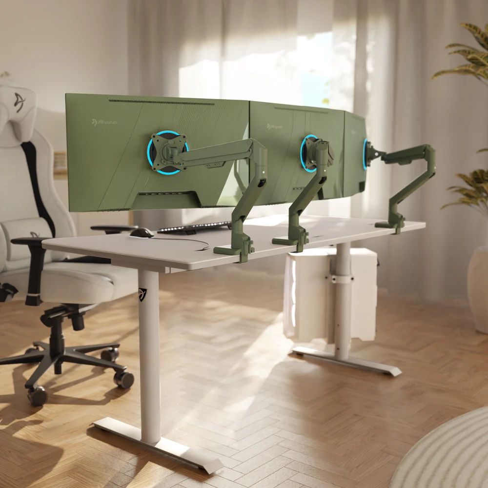 Arozzi Alzare Neo Single Gas Spring Monitor Arm Forest Green