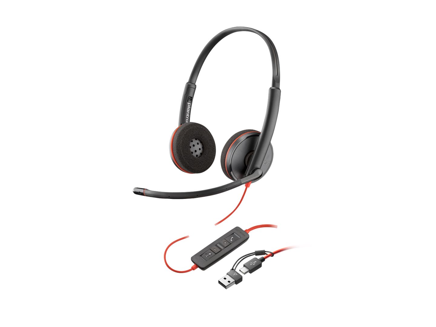 Poly Plantronics HP Blackwire 3220 USB-A/USB-C Headset Black