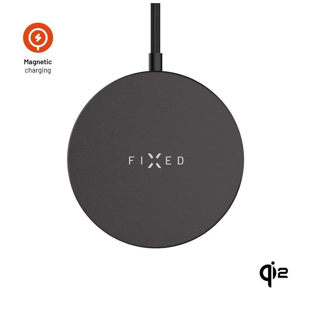 FIXED MagPad Slim Qi2 MagSafe-Unterstützung Wireless töltő, fekete