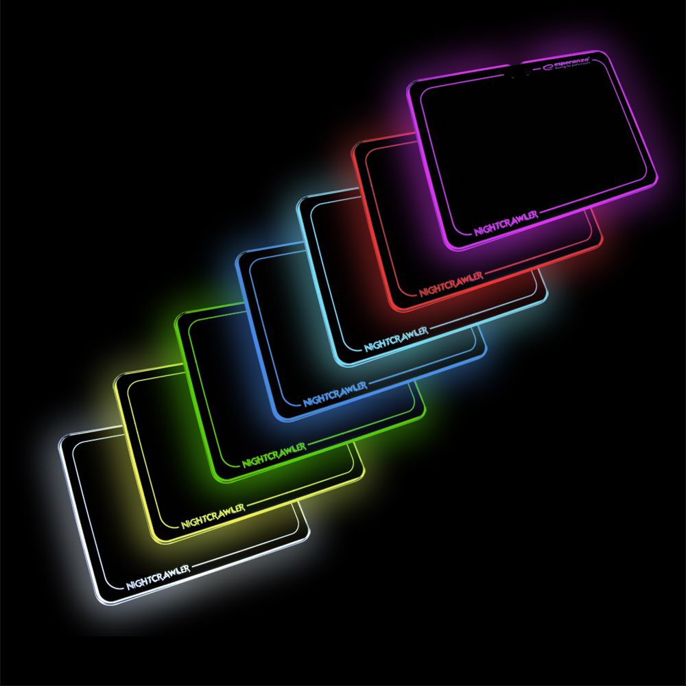 Esperanza EGP104 NightCrawler Illuminated Gaming Egérpad Black