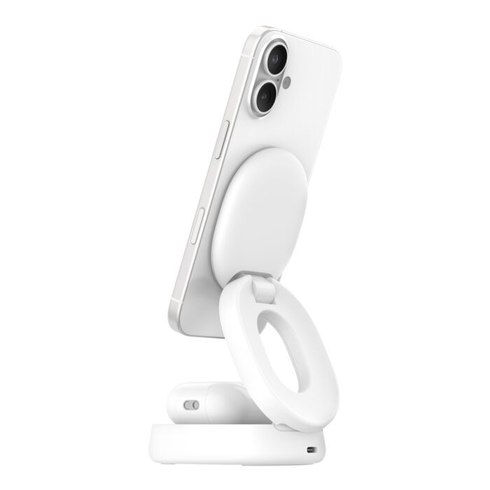 Belkin Boost Charge adjustable magsafe 2-in-1 Charger Qi2 White