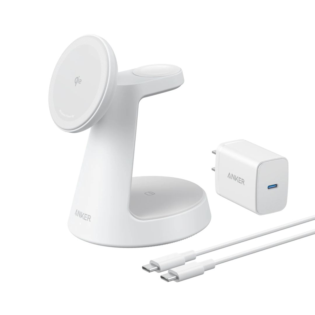 ANKER MagGo Wireless Charging Station 3-in-1 Aurora White