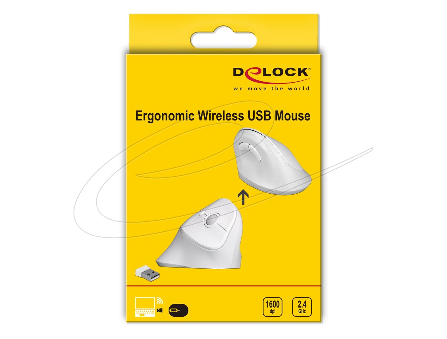 DeLock Ergonomic Wireless vertical Mouse White