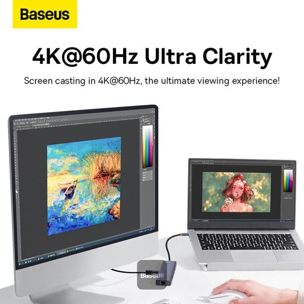 Baseus lite Series 7-Port HUB Docking Station Grey