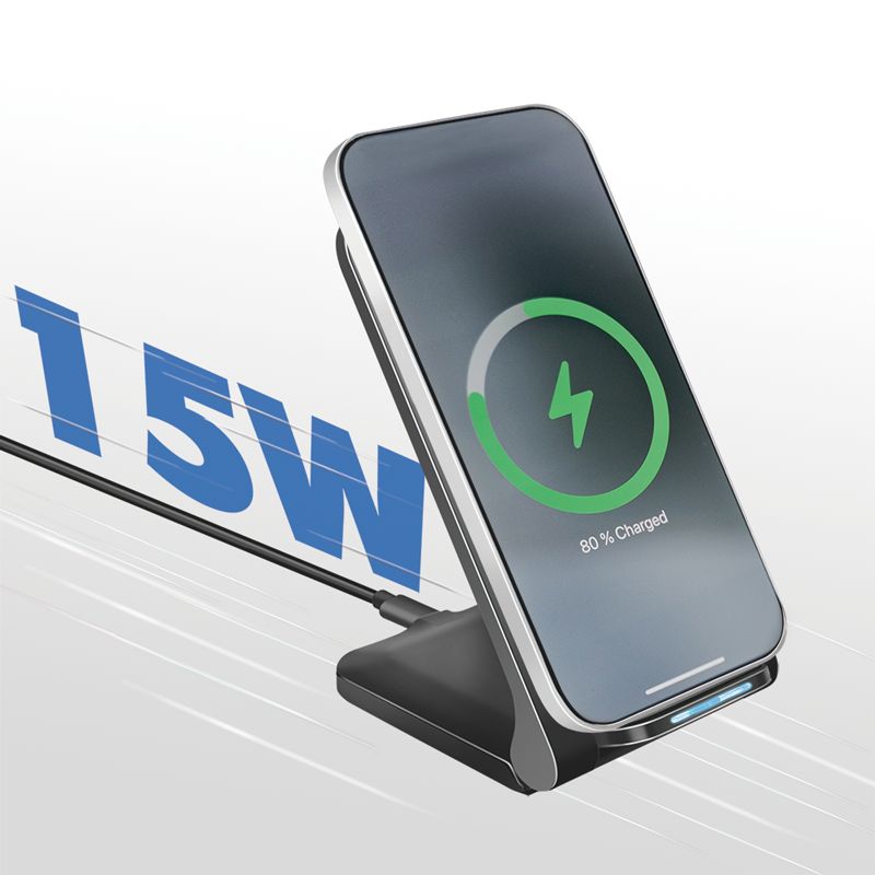 Logilink PA0315RF Smartphone stand with wireless charging function Black