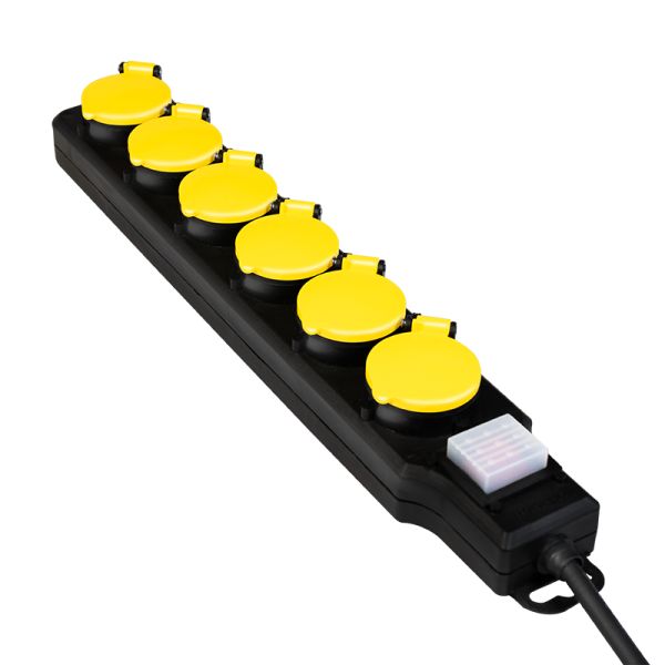 Logilink Hálózati Elosztó Kapcsolóval 6DIN 1,5m Black/Yellow