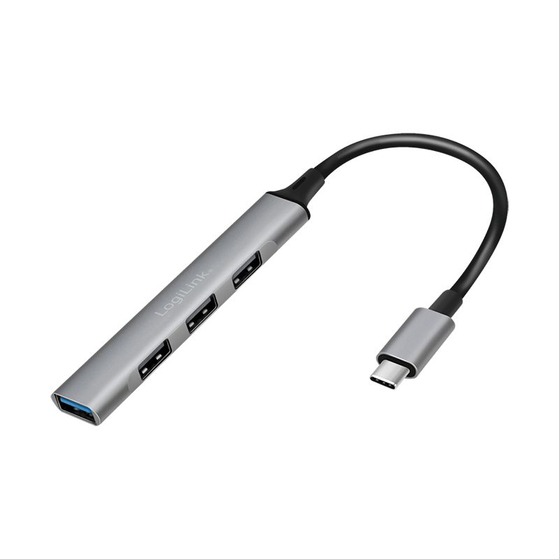Logilink UA0392 USB 3.2 Gen1 Type-C 4-port slim hub Grey