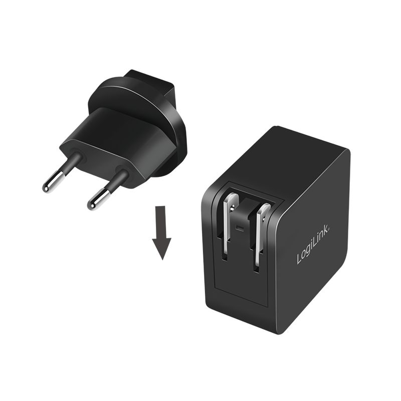 Logilink USB socket travel adapter Black