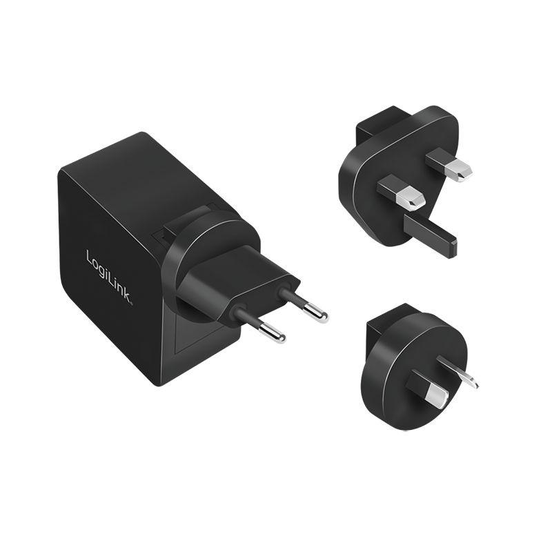 Logilink USB socket travel adapter Black