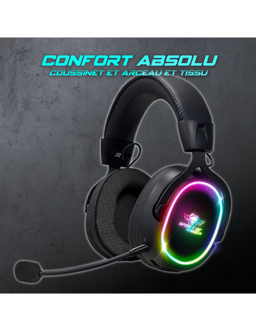 Spirit Of Gamer XPERT XH1200 Wireless Bluetooth RGB Gaming Headset Black