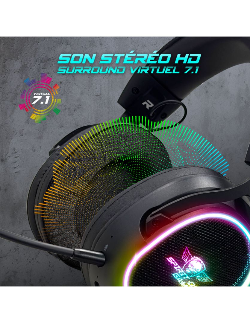 Spirit Of Gamer XPERT XH1200 Wireless Bluetooth RGB Gaming Headset Black