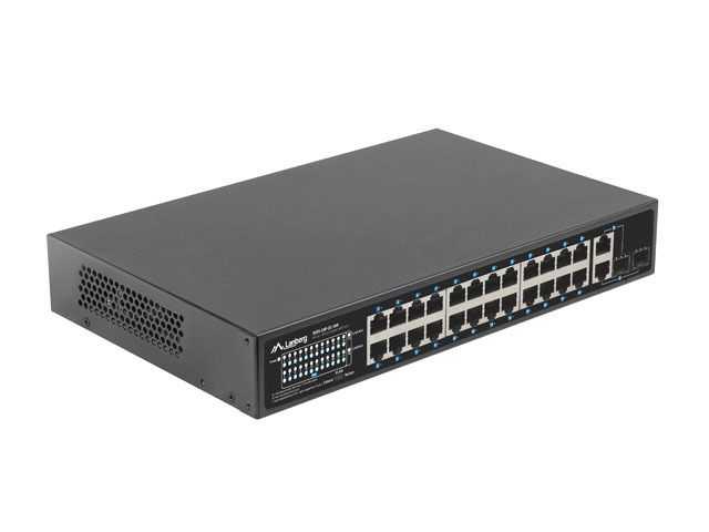 Lanberg 24X 100MB POE+/2X COMBO RACK 19