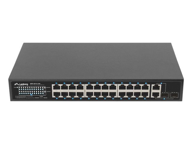 Lanberg 24X 100MB POE+/2X COMBO RACK 19