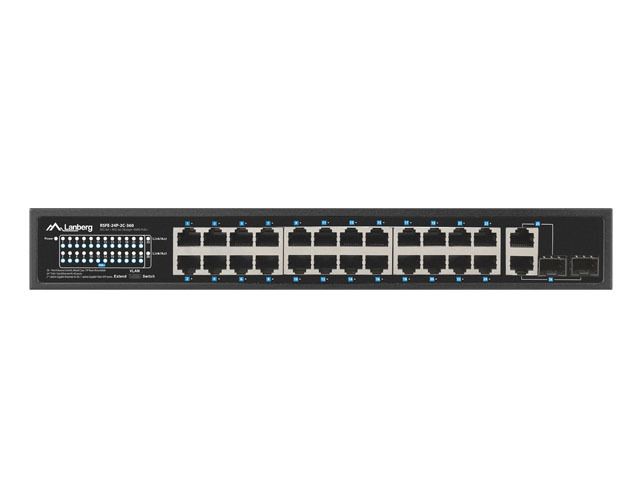 Lanberg 24X 100MB POE+/2X COMBO RACK 19