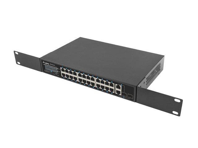Lanberg 24X 100MB POE+/2X COMBO RACK 19