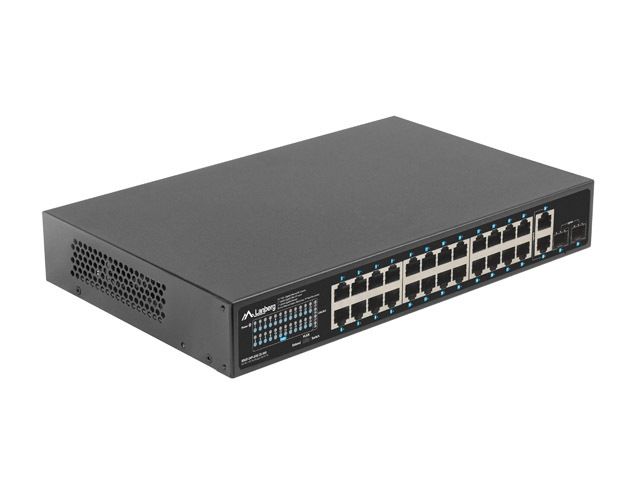 Lanberg 24X 1GB POE+/2X GB 2X SFP RACK 19