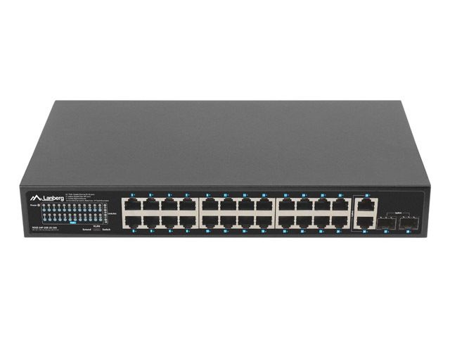 Lanberg 24X 1GB POE+/2X GB 2X SFP RACK 19