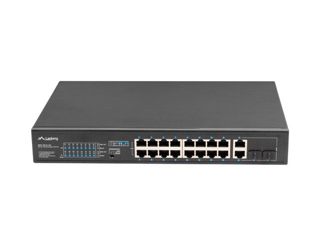 Lanberg 16X 100MB POE+/2X 1GB/1X SFP UNMANAGED RACK 250W