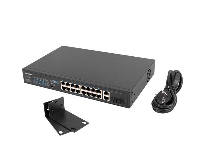Lanberg 16X 100MB POE+/2X 1GB/1X SFP UNMANAGED RACK 250W