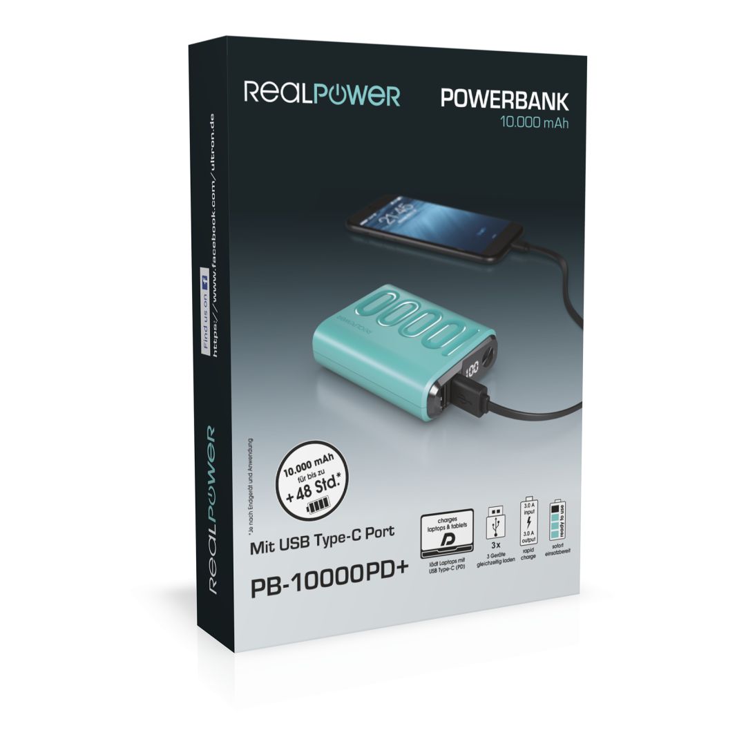 Realpower PB-10000W 10000mAh PowerBank Nutopia