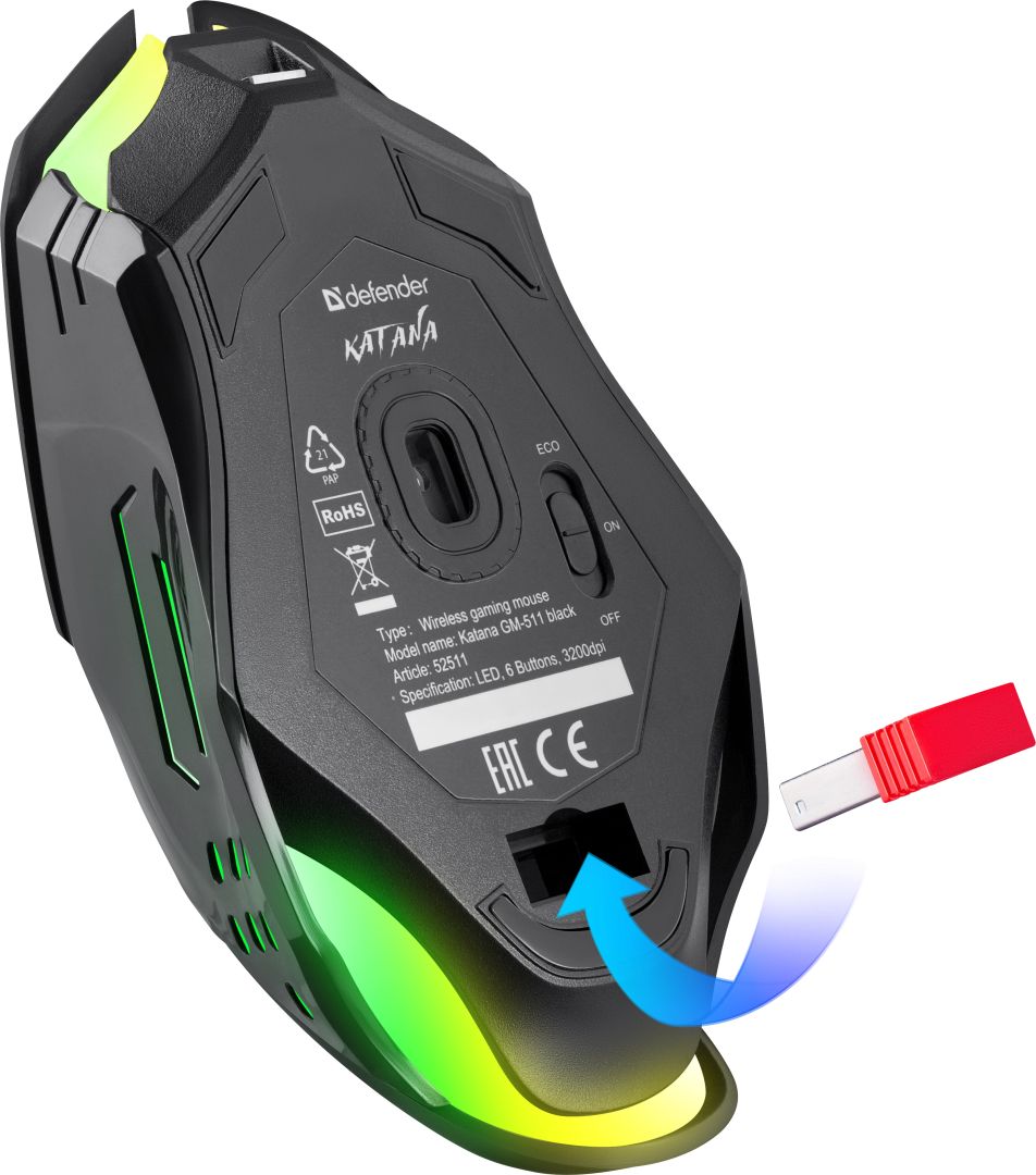 Defender Katana GM-511 Wireless Gaming Mouse Black
