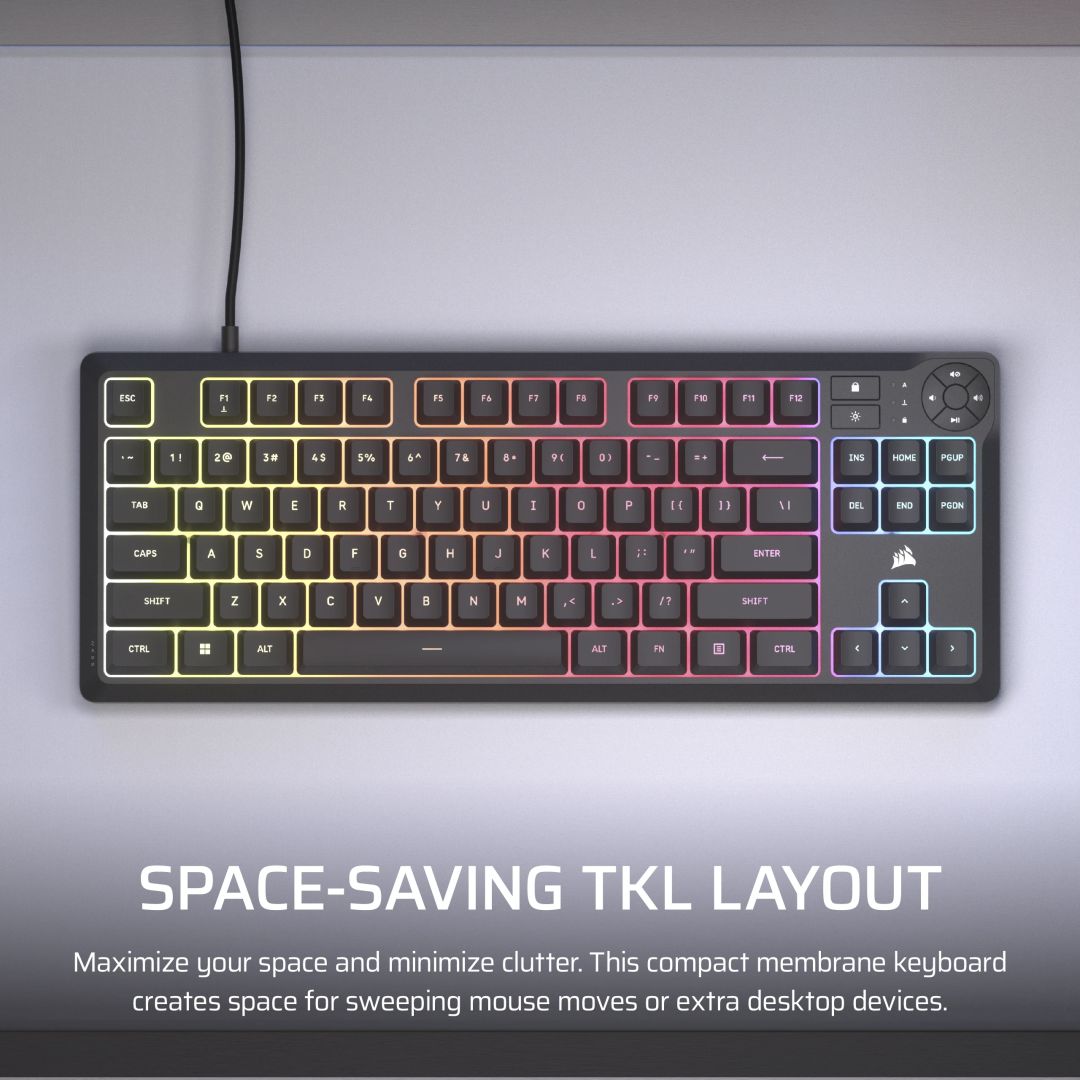 Corsair K55 Core TKL RGB Gaming Keyboard Black US