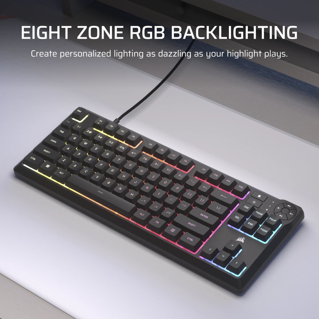 Corsair K55 Core TKL RGB Gaming Keyboard Black US