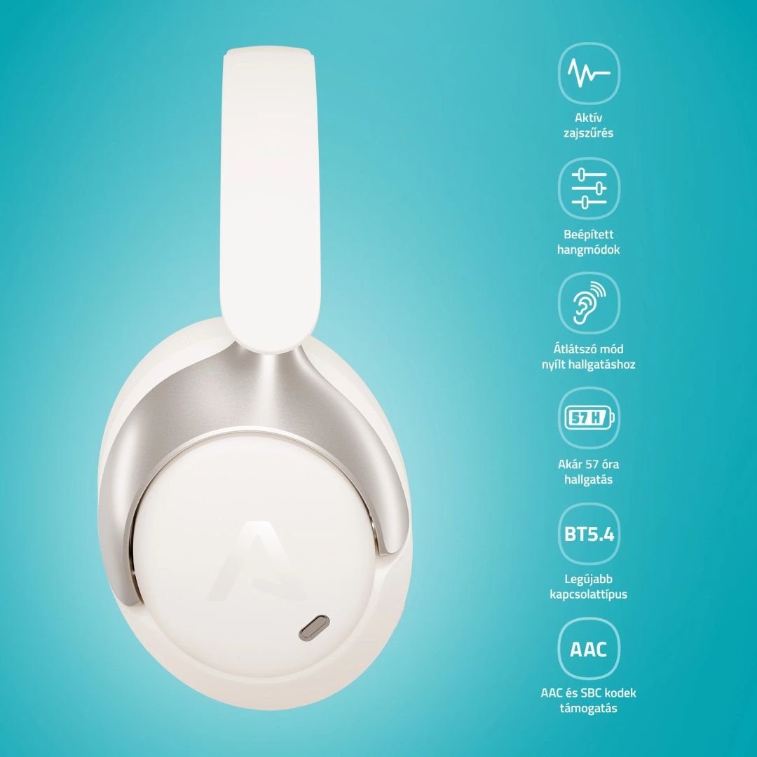 Lamax HighComfort2 ANC Bluetooth Headset White