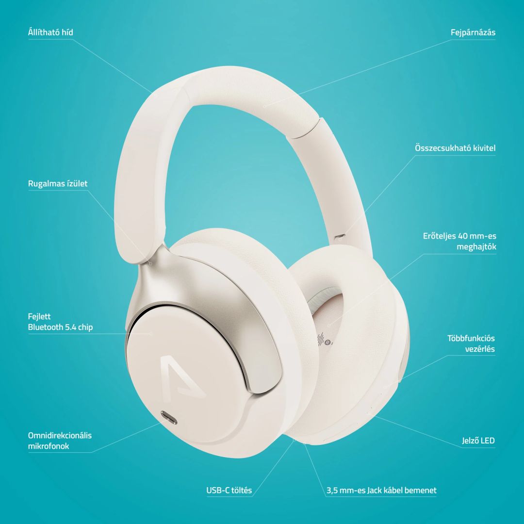 Lamax HighComfort2 ANC Bluetooth Headset White