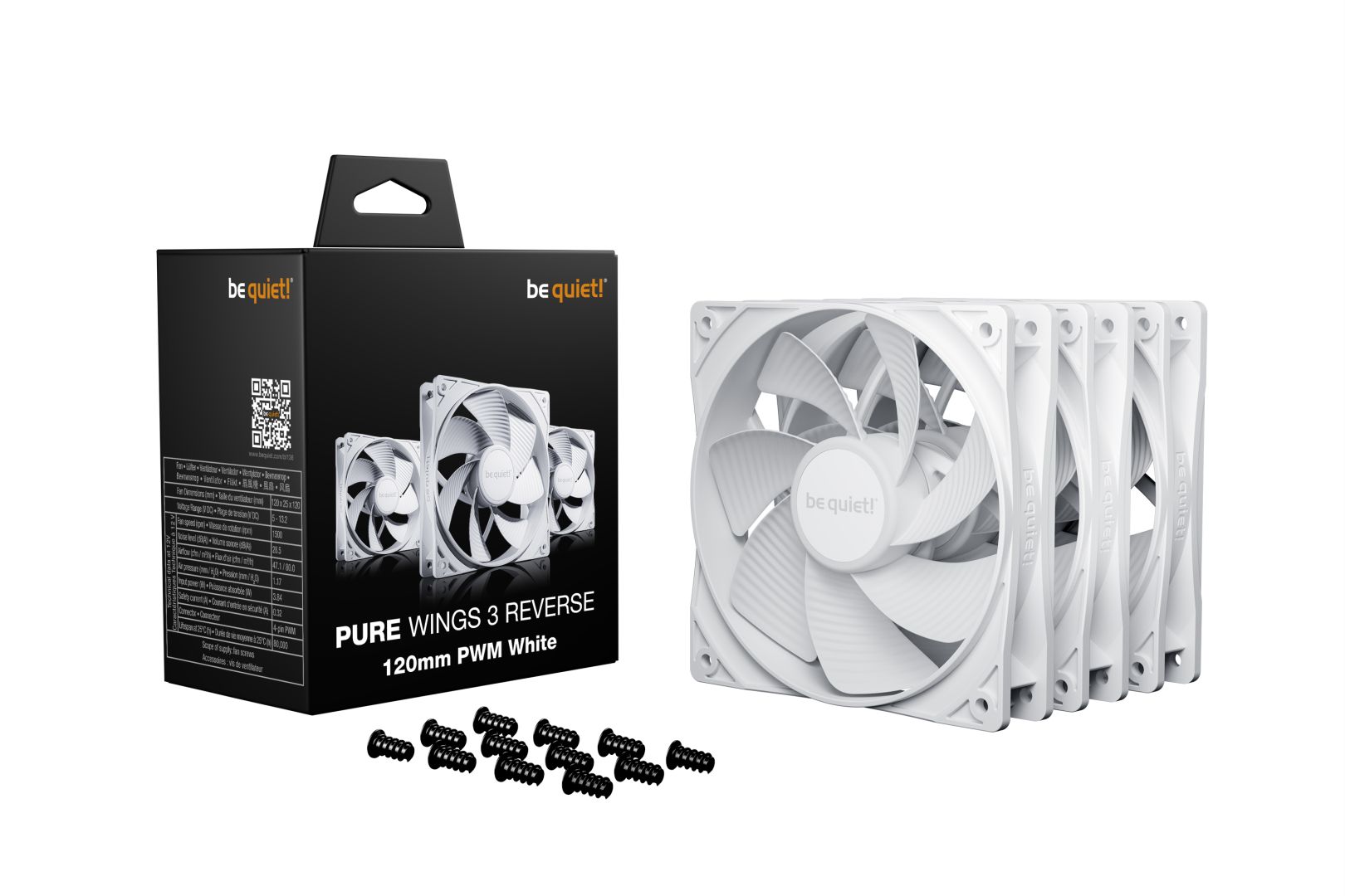 Be quiet! Pure Wings 3 120mm PWM Reverse White (3-Pack)