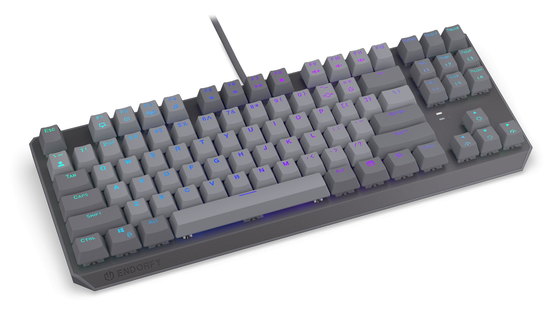 Endorfy Thock V2 TKL Red Switch Mechanical Keyboard Grey US